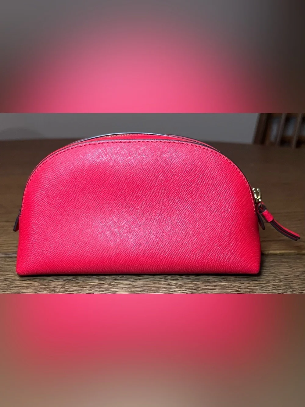 Tory Burch Robinson Small Makeup Bag in Brilliant Red